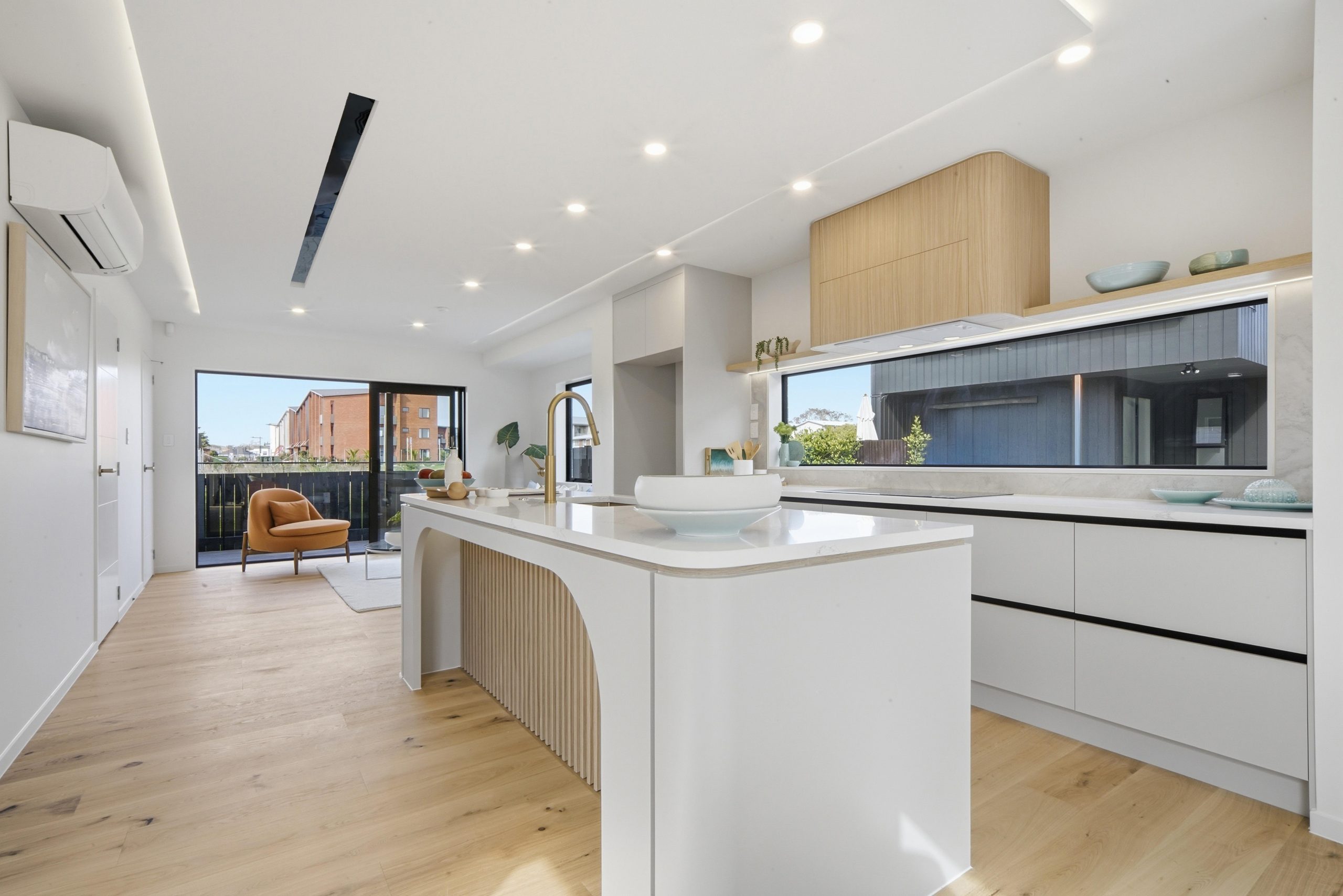 Lot2-46 Range View Road7 Modern kitchen new home Auckland white cabinetry — Insight Living
